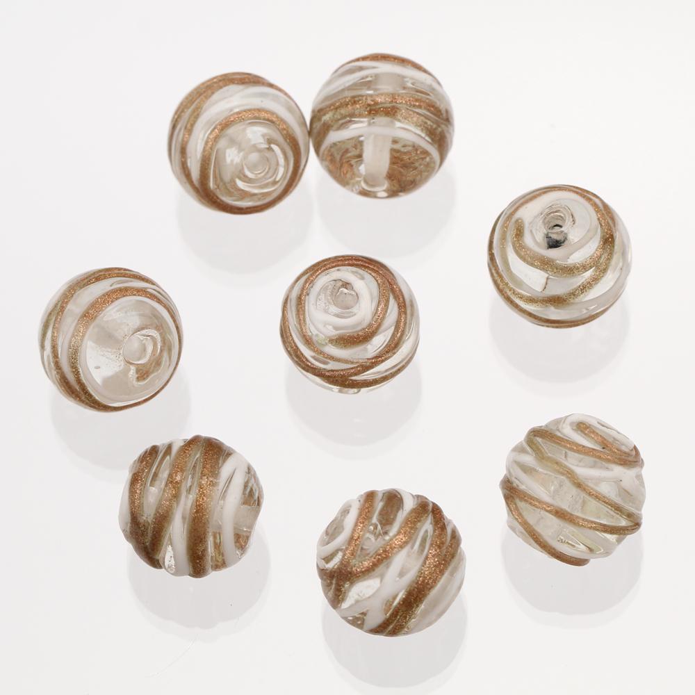 

10 шт. 14 мм круглые бусины из лэмпворк-стекла ручной работы в форме клубка для изготовления ювелирных изделий, аксессуары, фурнитура для DIY-ремесел 14mm-10pcs