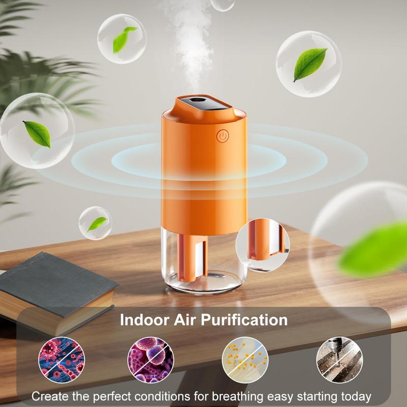 Umidificatoare de aer pentru dormitor, umidificator auto, umidificator alimentat cu baterii, cu două moduri, umidificator compact pentru cameră mică, birou