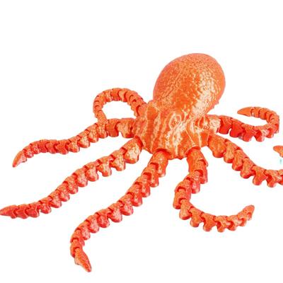 New High Quality 3D Printed Octopus Figurine with Flexible Joints Colorful Animal Table Ornament 17cm Squid Toy Home Decoration
