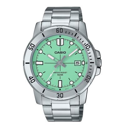 Standard Analog Edelstahl Mintgrün Zifferblatt Quarz MTP-VD01D-3E1V Herrenuhr