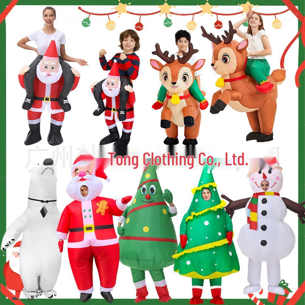 Christmas Inflatable Costume: Tree, Polar Bear, Moose, Snowman, Santa Claus for Stage Performance or Party.