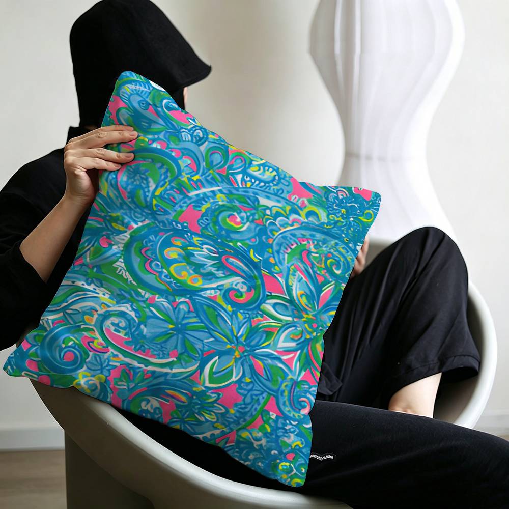 Fashion Lilly Pulitzer Pillow Cushion Cover Pillowcase Living Room Sofa Home Decor Customized