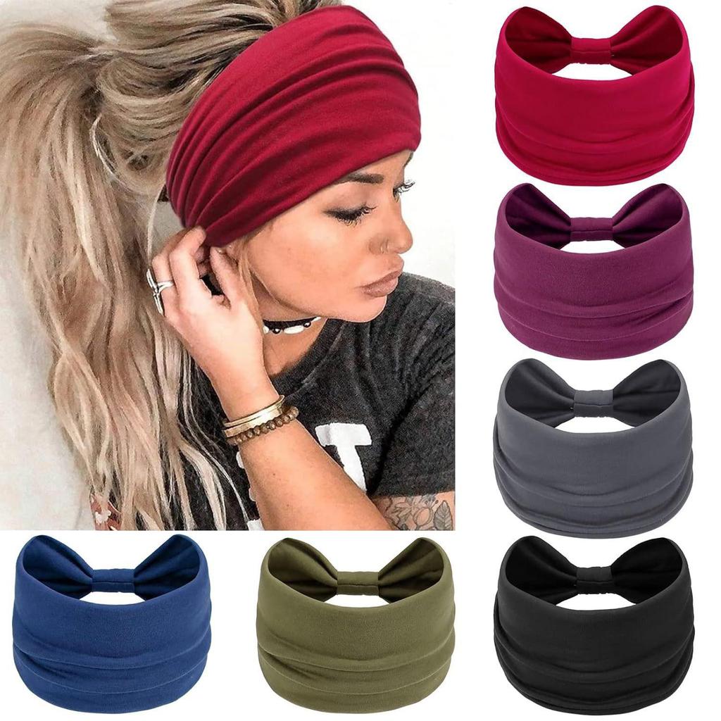 Women's Wide Yoga & Sports Elastic Headband: Bohemian Style Hair Accessory