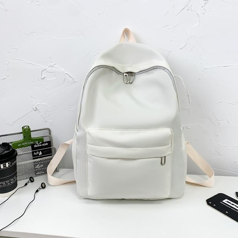 Schoolbag New Solid Color Versatile Backpack Leisure Travel Commuter Backpack Large Capacity Lightweight Student School Bag