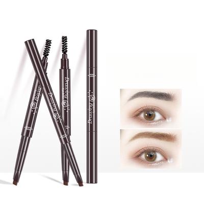 Trojuholníková obojstranná ceruzka na obočie automatické otáčanie prírodná trojrozmerná vodotesná ľahko sa nerozmazáva dlhotrvajúca fixácia dámsky make-up