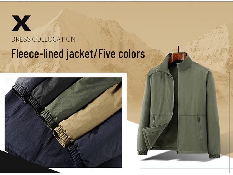 2024 Autumn Men's Outdoor Casual Jacket for Middle-Aged & Elderly with Stand-Up Collar