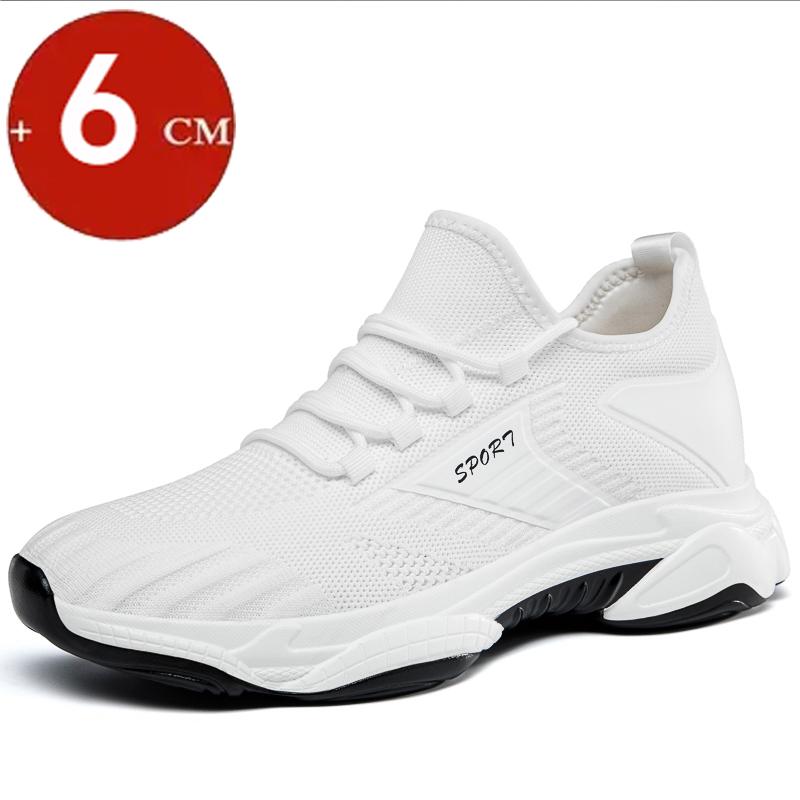 2025 Summer Mesh Elevator Shoes Men Casual Sneakers Breathable Sports Hidden 6cm 8cm Height Increasing Shoes Male Taller Lifting