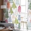 Christmas Tree Bedroom Transparent Sheer Curtains Holiday Decoration Window Voile Tulle Curtain