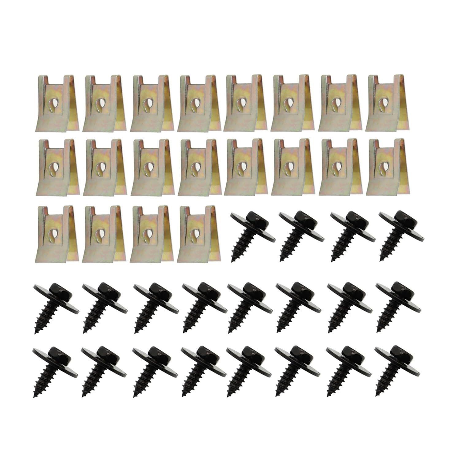 

20pcs 6mm Bronze Tone Metal U-Type Clips and Screws for Secure Car Door Panel and Interior Weatherstrip Repairs