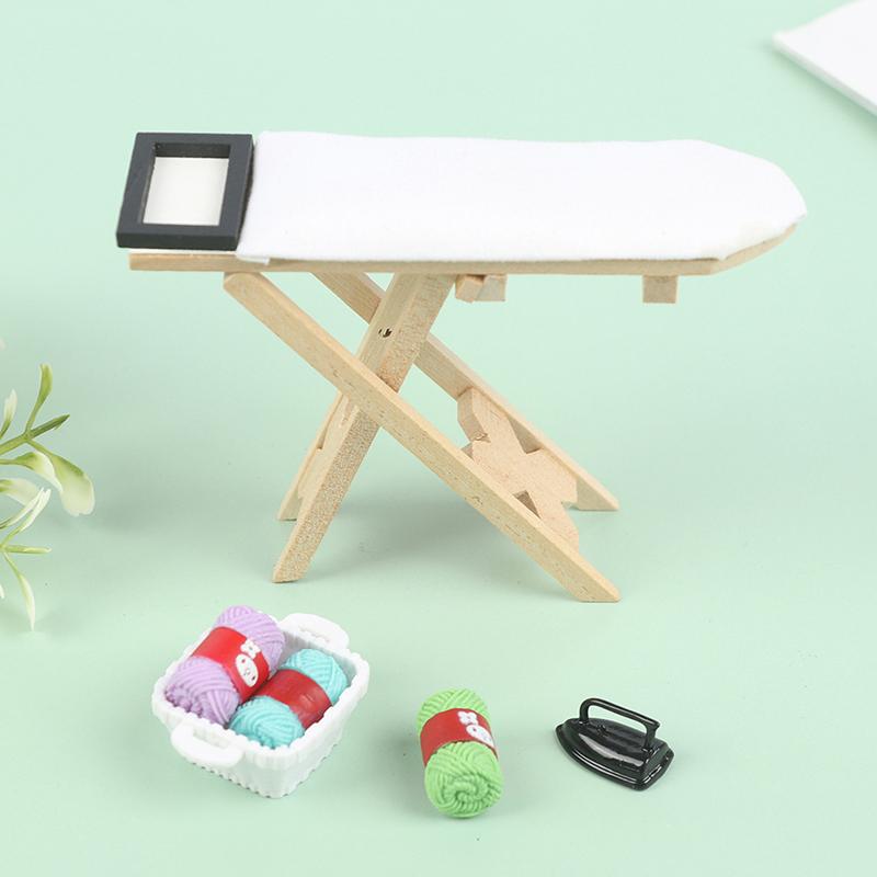 1:12 Dollhouse Miniature Furniture Ironing Board Scene Set Doll House Home Decor