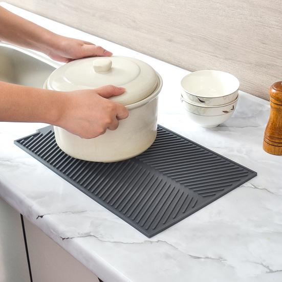 

Силиконовый сливной коврик. Жаростойкий нескользящий коврик для стола. Противоожоговая и теплоизоляционная многофункциональная кухонная раковина. Защитные коврики для чаши, чашки чая. L
