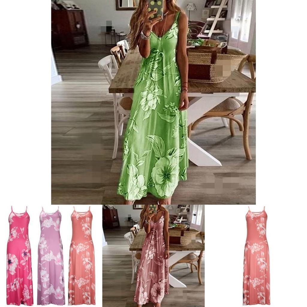 Women's Oversized Floral Printed Sleeveless Maxi Dress For Summer Holidays