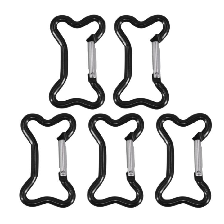 5Pcs Bone Shape Carabiner Clip Aluminum Alloy Hanging Carabiner Hook Spring Snap Hook Clip Outdoor Hiking Accessories