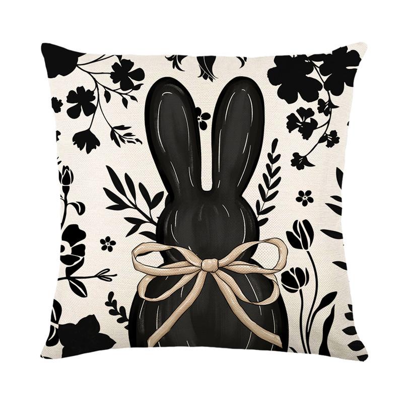 VIKAMA Easter Bunny Print Cushion Cover Soft and Comfy for Living Room Sofa Bedroom Decor Warm and Soothing Atmosphere