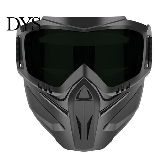 Maschera Integrale Rimovibile con Occhiali Staccabili, Antiappannamento Protezione UV Antivento Scudo Antivento, Occhiali per Saldatura, Guida in Moto, Ciclismo