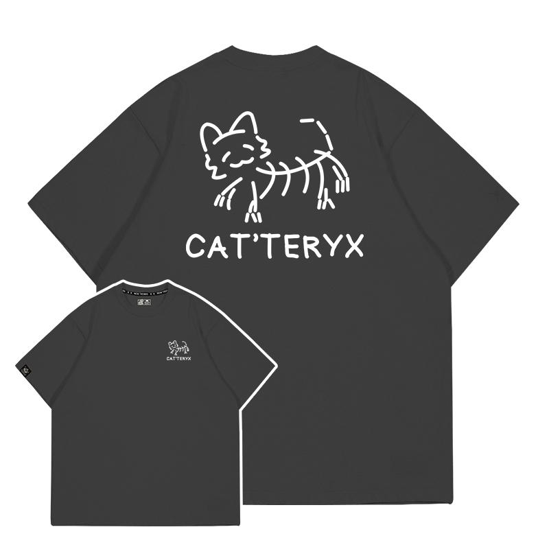 ZX The Original Cat and Dog Tshirt for Summer Men and Women Cute Cat Loose Shortsleeved Clothes Different Shortsleeved