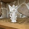 3D-gedruckte Schutzengel-Figur Weißgold Betende Religiöse Statue für Garten Fensterbank Dekoration Einweihungsgeschenk