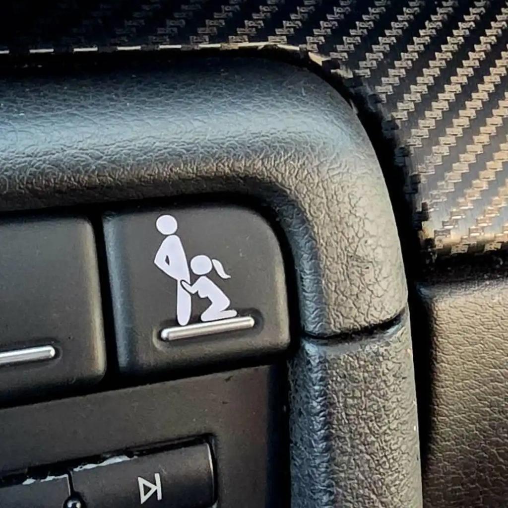 2PCS Road Head Vinyl Stickers Decals for Blank Car Buttons Funny Auto Accessories Stickers for Men Interior Decor
