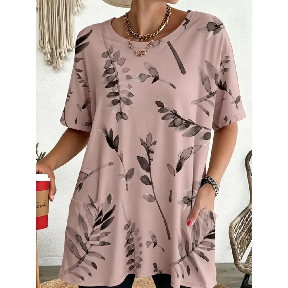 2026 New Summer Short Sleeved T-shirt, 3D Printed Pocket T-shirt, Casual and Fashionable, Plus Size T-shirt