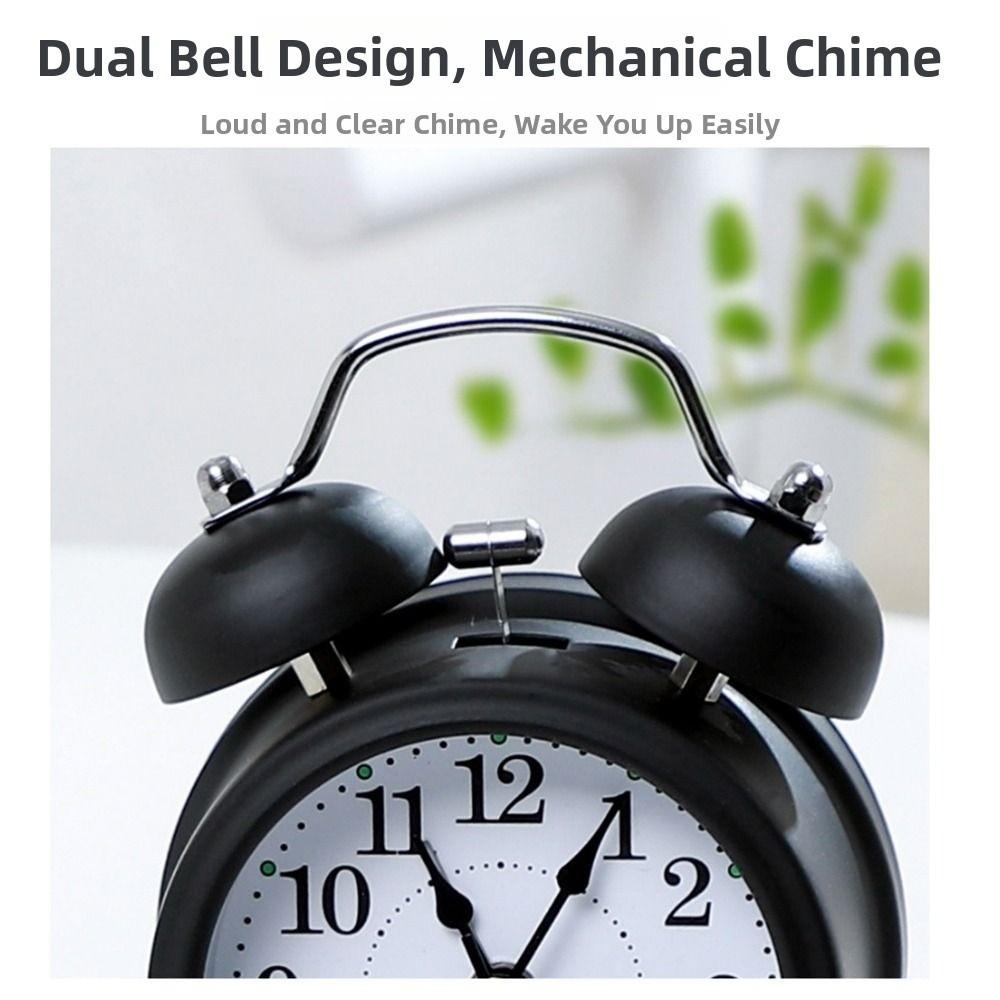שעון מעורר רטרו סופר חזק 3in פעמון שעון מעורר חידוש שעון מעורר קלאסי קישוט חדר