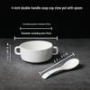 Bird's Nest Ceramic Stew Pot with Lid - Double Boiler Steaming Bowl for Soup & Steamed Egg, Pure White Tableware
