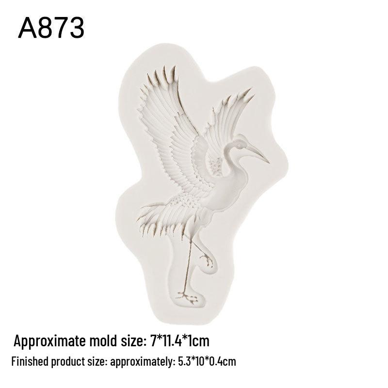Chinese Style Crane Silicone Fondant Mold for Cake Decoration