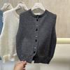 DIMANAF 2025 Autumn Women Sleeveless Vest Sweaters Knitting Buttons Colorful Casual Style Loose Sweater