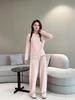 Women's Plus Size Fleece-Lined Ribbed Leggings for Autumn & Winter - Thickened Wide-Leg Casual Home Pants