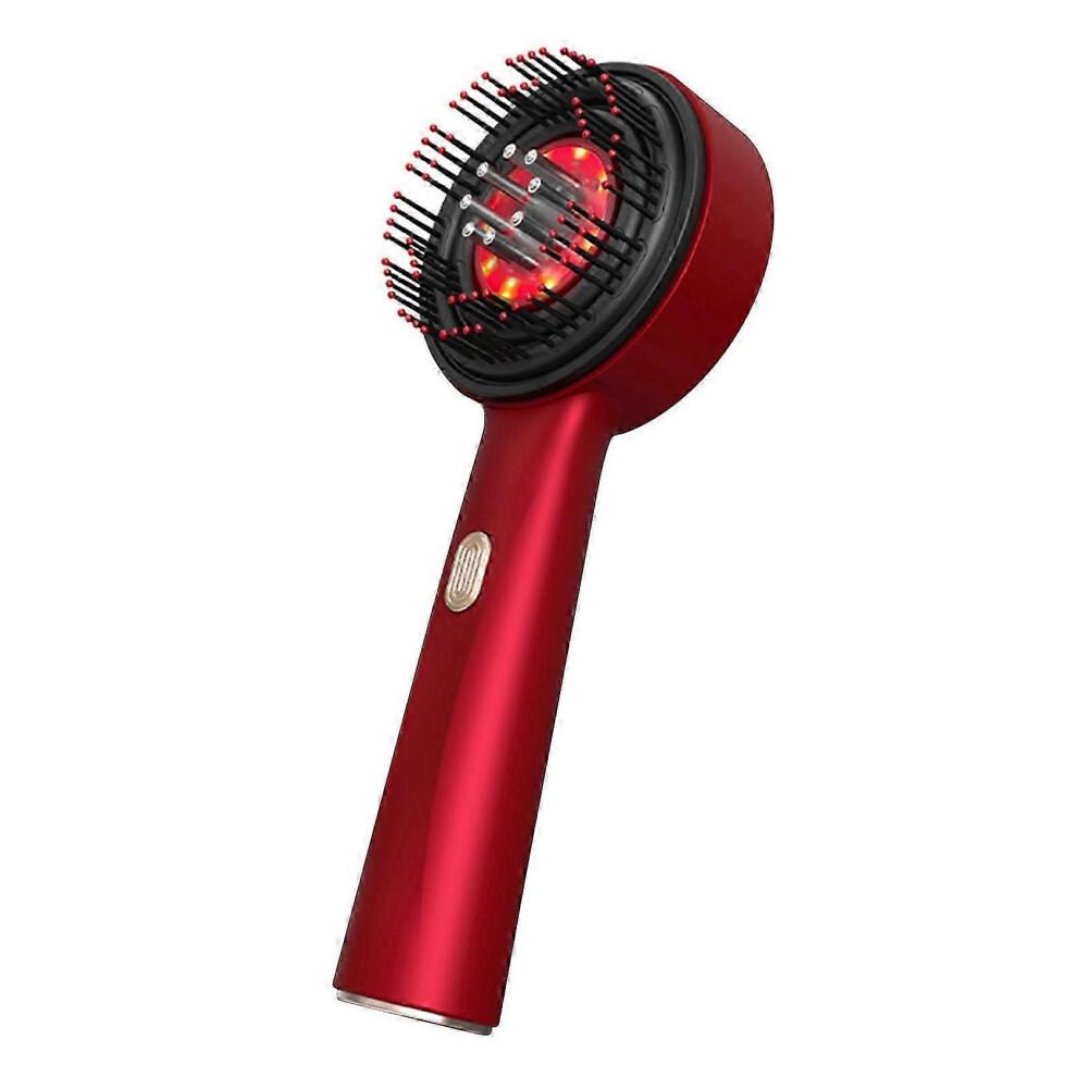 (Black Gray, One size) Red Light Hair Massager Multipurpose Scalp Massaging Brush With Red Light Oil Applicator