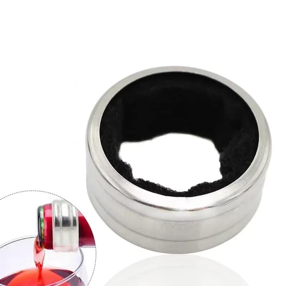 10pcs Stainless Steel Wine Bottle Collars Anti-overflow Wine Drip Catcher  Dinning Table