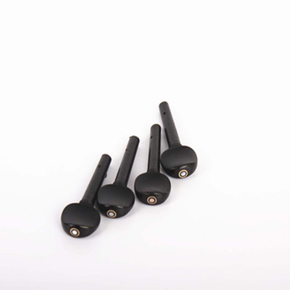 4 Pcs 4/4 Size Ebony Wooden Violin Fiddle Tuning Pegs Replacement Tool