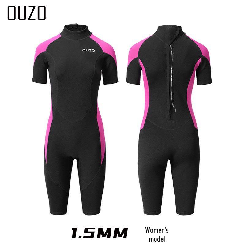 Men's 1.5mm Short Sleeve Wetsuit for Diving, Surfing, and Winter Swimming - Full Body Sun and Jellyfish Protection