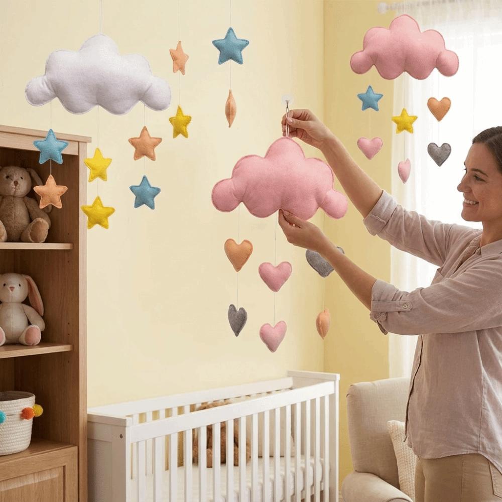 3D Nursery Room Pendant Nordic Style Wall Hanging Pendant Garland String Cloud Pendant Home Decor