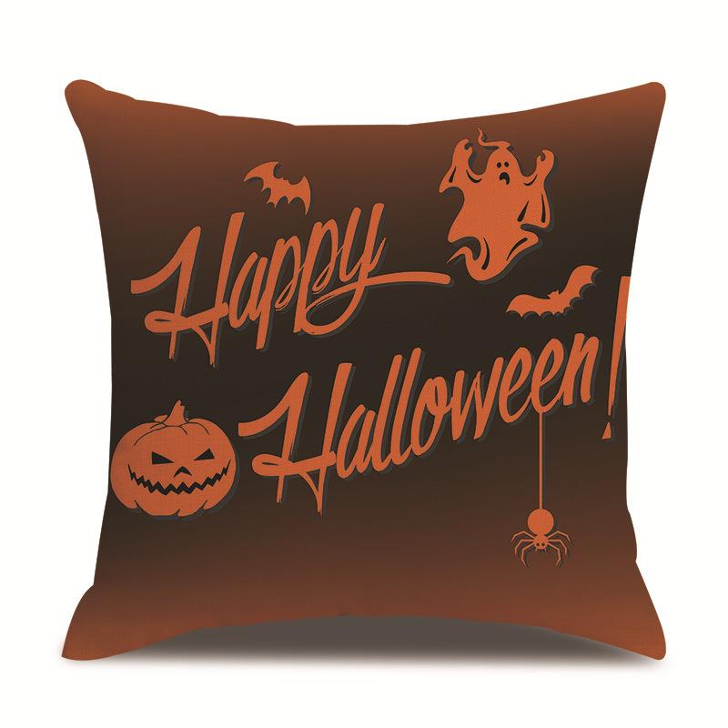 Halloween Linen Pillow Cover Printed Pillow Cover