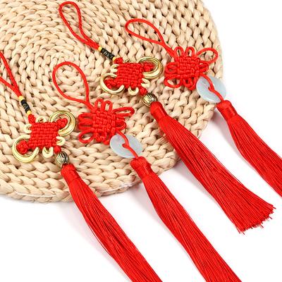 2pcs Chinese Knot Festive Fortune Silk Tassel Fringe Pendant For Spring Festival Home Decoration New Year's Gifts Accessories