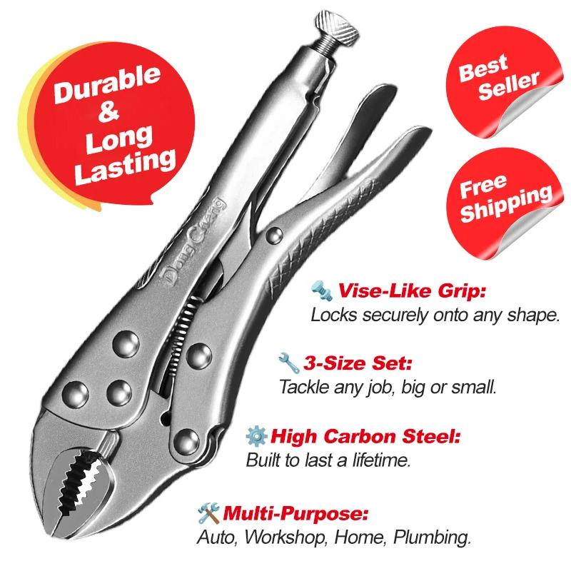 Heavy Duty Locking Fixing Pliers Adjustable Metal Face Clamp Multifunctional Pressure Pliers Tool For Woodworking Welding Repair