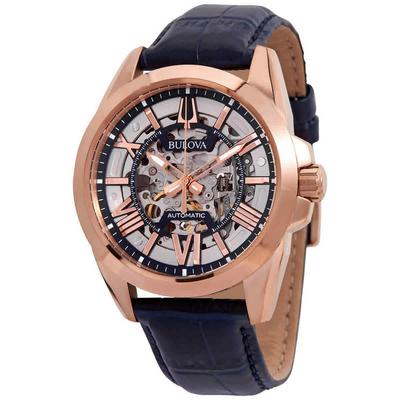 Refurbished Bulova Sutton Automatic Skeleton Dial 97A161 100M Men's Watch