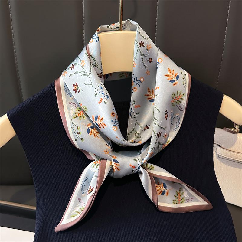 Scarf, Long Silk Scarf, Versatile Silk Scarf, Double-Layer Simulated Silk, Diagonal Scarf, Autumn And Winter Hair Binding And Scarf
