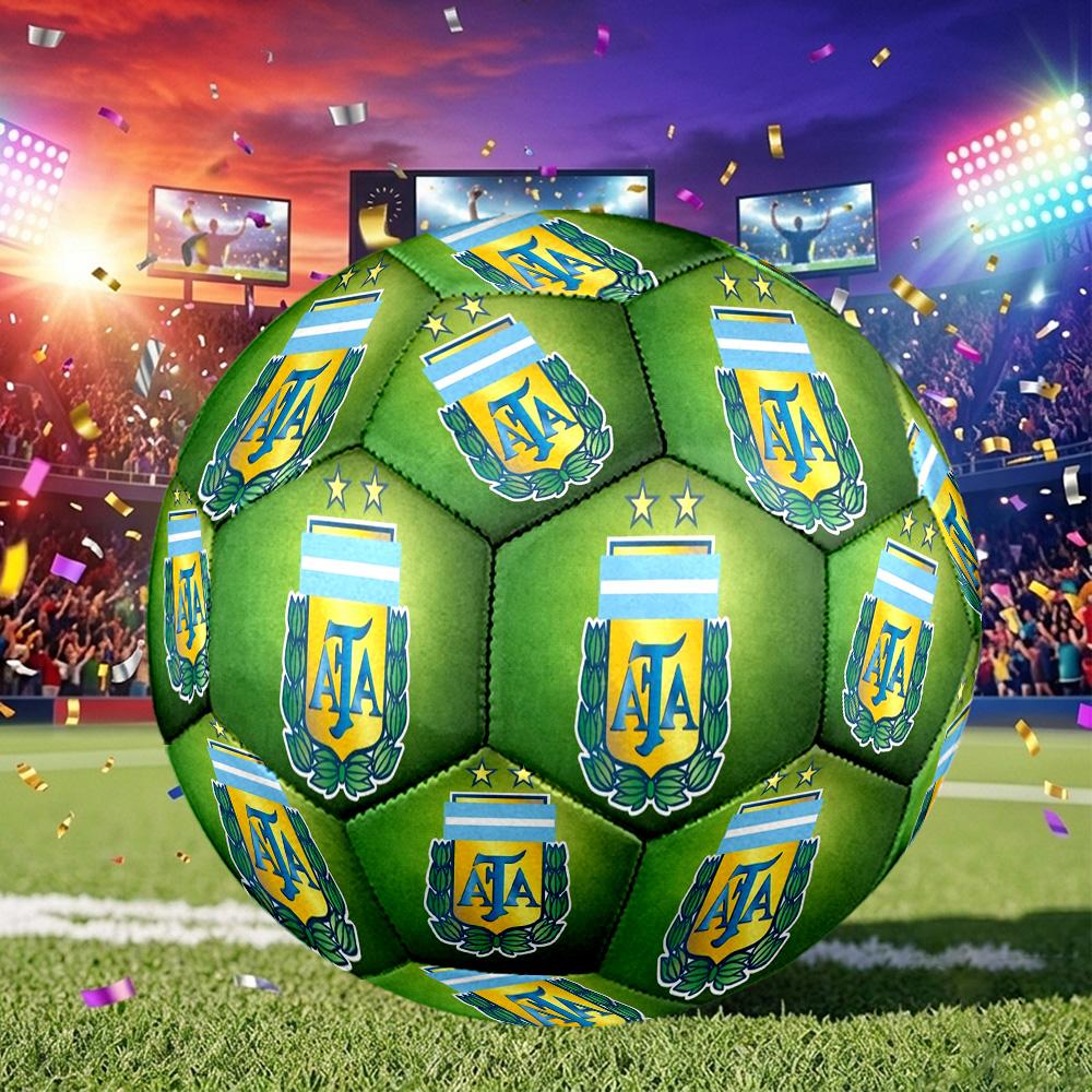 1pc Argentina Football Crest Size 5 Soccer Ball, Suitable for Practice Matches/tournament Training,Lightweight and Durable logo70711