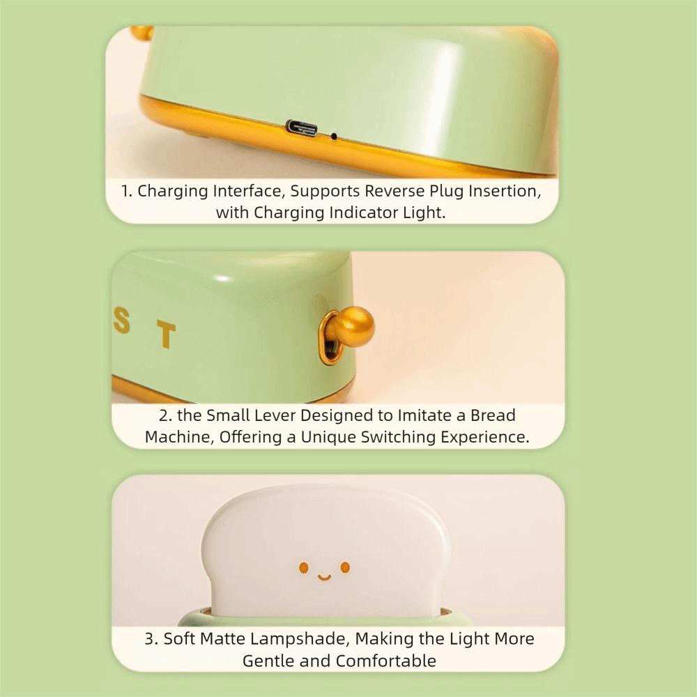 Cartoon Toaster Lamp Dimmable Mini Table Lamp Ambient Lighting Bread Toast Table Light  Bedroom