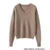 Women's 100% Pure Cashmere V-Neck Loose Knit Sweater - Autumn/Winter Short Pullover