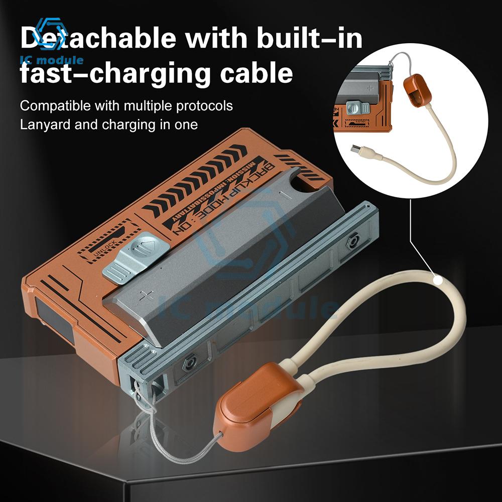 1-cells Lödfritt 21700 Powerbank-skal 22,5W Snabbladdning DIY Powerbank-låda Levereras med kabel Inkluderar inte batterier
