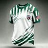 Street‑Style USA Fan Soccer Jersey Red‑White Stripe Splice Print Crew Neck Multi‑Color Unisex Stadium Training Tee