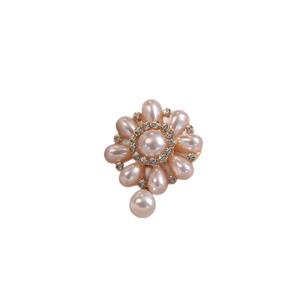 Broche Fleur Anti-éblouissement Haut de Gamme et Luxe Léger Fermoir Anti-éblouissement Perle Broche Polyvalente Broche Élégante et Raffinée