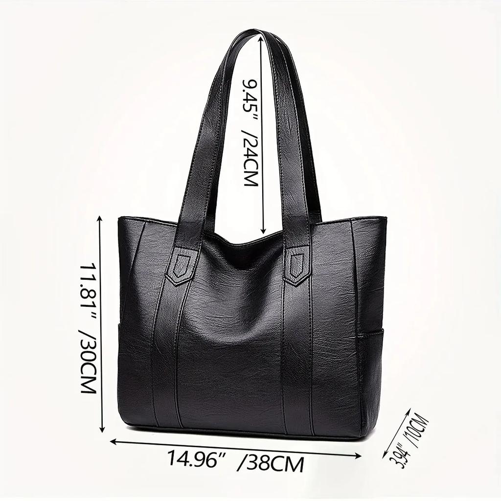 Vintage Ladies Bag Large Capacity Handbag , Vintage Plain Shoulder Bag , Ladies Commuter Casual Handbag