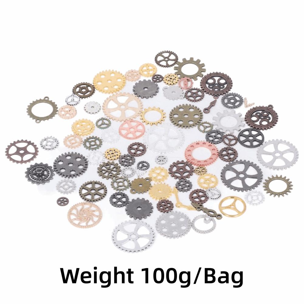 100g Mixed Alloy Steampunk Gears Antique Steampunk Gears  DIY Jewelry Making