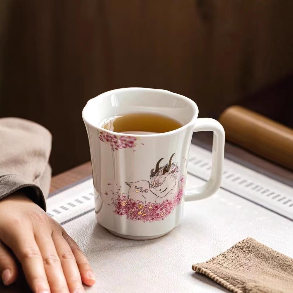 Small Fresh And Cute Fulu High-Value Teacup Ceramic Household Girls Personal Water Cup Office Cup Gift Box