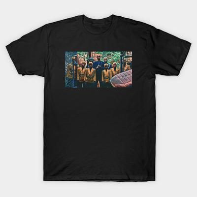 Asian Size Men Black Print T-shirt Golden Lords No-Cut Heat Transfer Print Cotton Tshirt