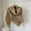 Soft waxy wool shawl women's fringed multi-functional cardigan autumn and winter new femininity outer coat scarf cape