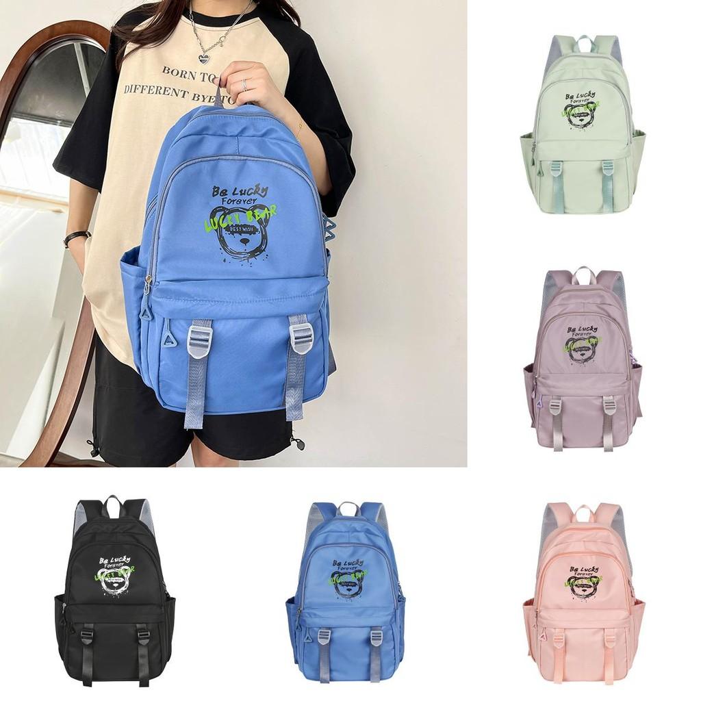 Schoolbag Bear Print Backpack For College Big Capacity Oxford Bag Gift Durable